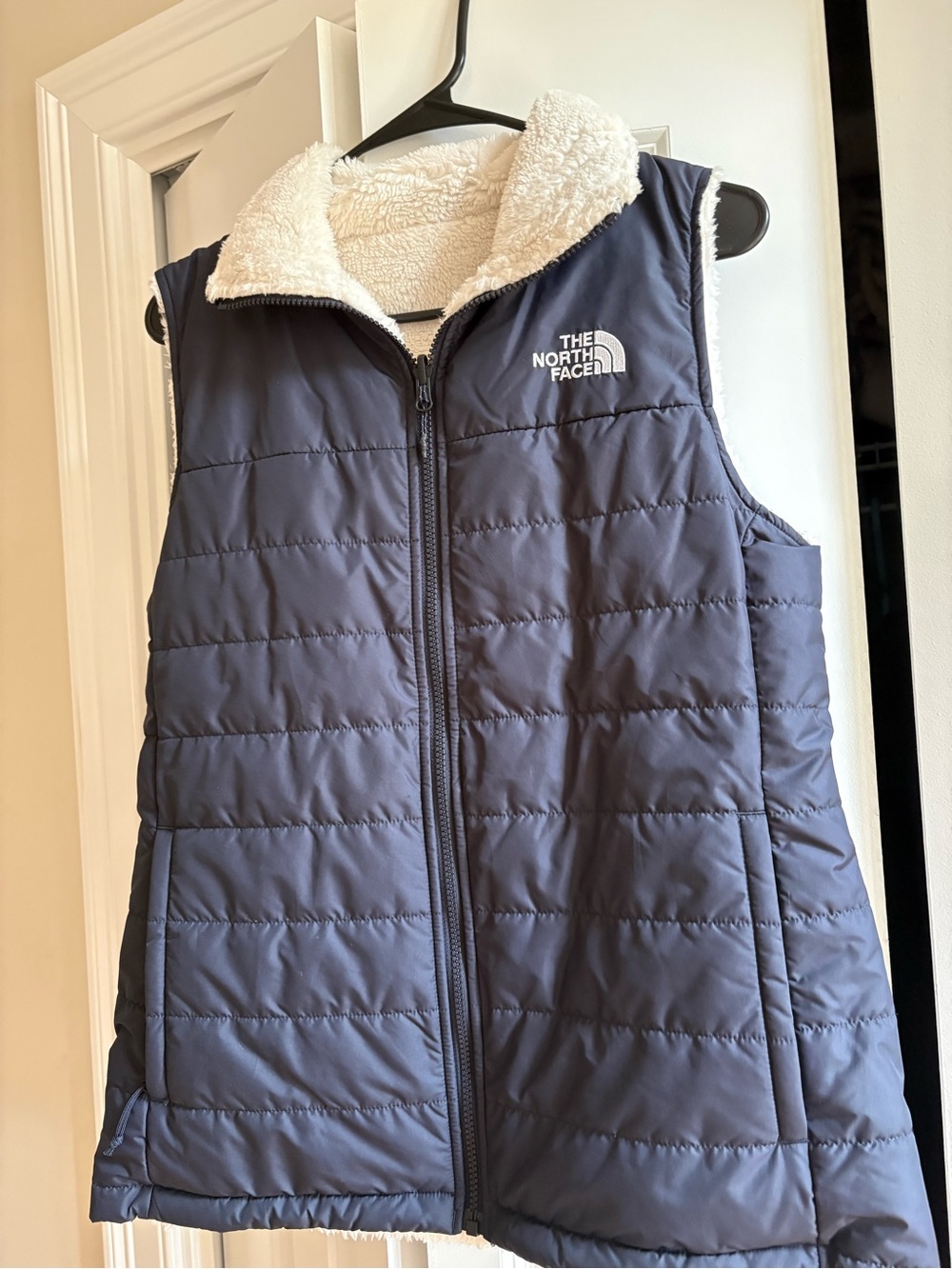The North Face Women's Navy Quilted Sherpa Vest